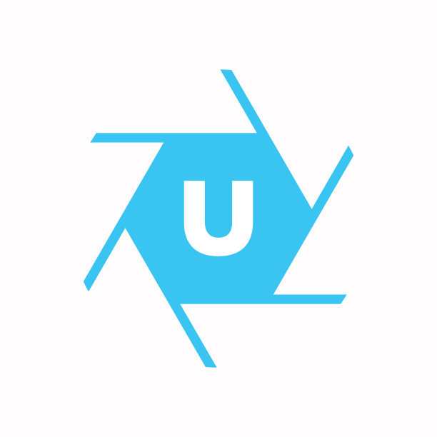 首字母U摄影标志相机镜头概念。摄影标志结合U字母相机标志标志图片下载