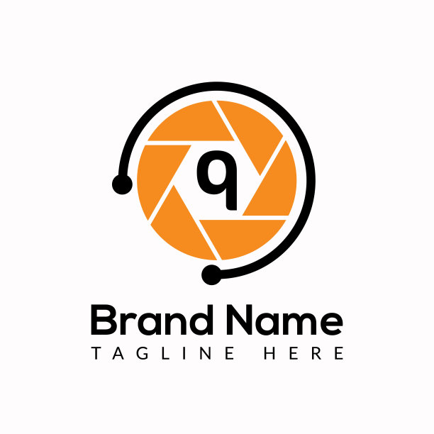 首字母Q摄影标志相机镜头概念。摄影标志组合Q字母相机标志标志图片下载