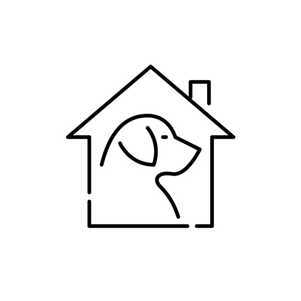 狗在房子里。动物收容所。宠物的爱和关怀。像素完美，可编辑的笔画图标图片下载