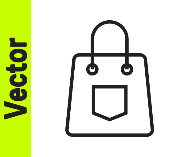 黑线手提包图标孤立在白色背景。女性手提包标志。魅力休闲行李标志。向量图片下载