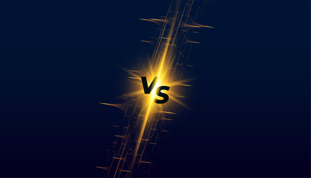 决斗比赛vs屏幕横幅与闪亮的灯光效果图片下载