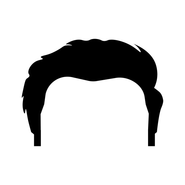 男人的发型图标。轮廓图标。图片下载