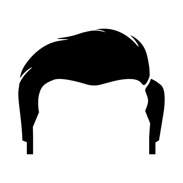 男人的发型图标。轮廓图标。图片下载