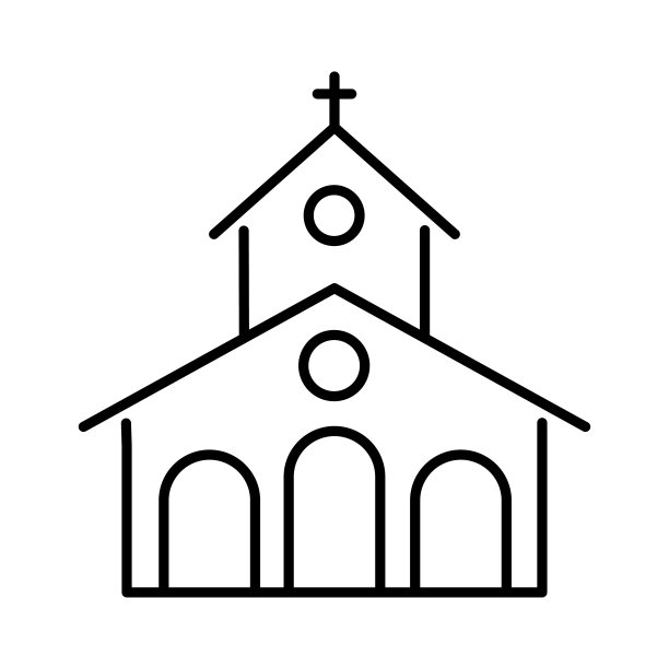 教堂的图标。宗教图标。线性符号。图片下载