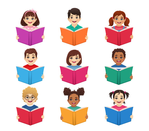 带着书本化身的微笑孩子图片下载