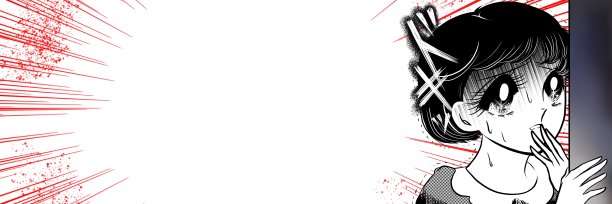 宽尺寸的插图，日本70年代风格的shoujo漫画，一个美丽的黑发女孩在目睹事件现场后面色苍白的恐慌。图片下载