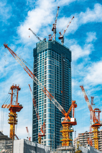 在东京用起重机施工图片下载