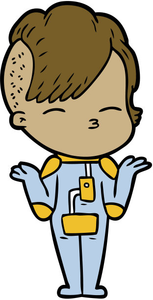 穿着未来服装的卡通女孩图片下载