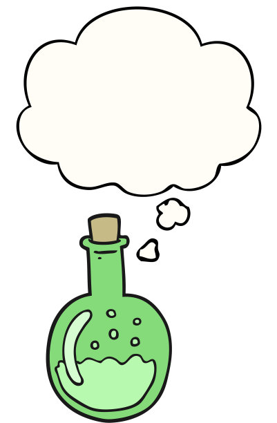 带有思想泡泡的卡通药水图片下载