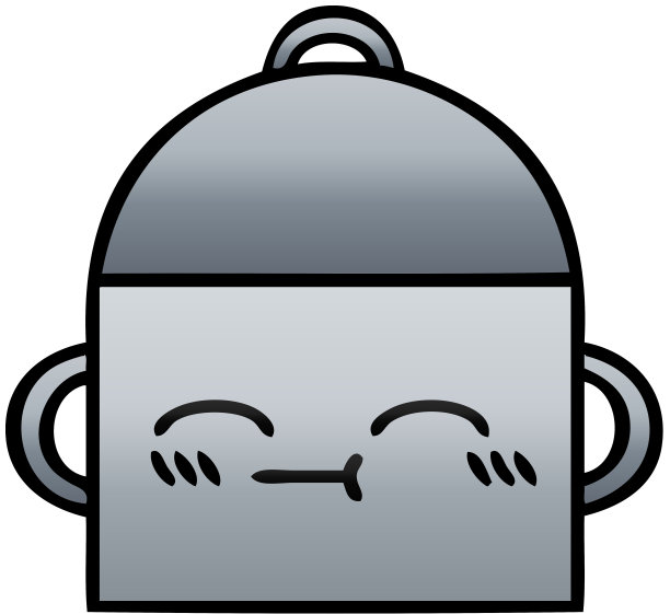 渐变阴影卡通的烹饪锅图片下载