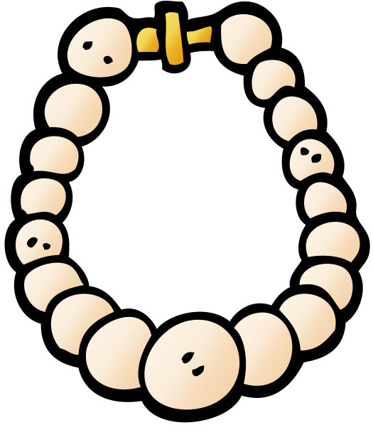 卡通涂鸦珍珠项链图片下载