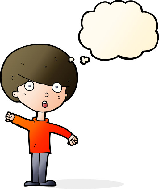 卡通用思想泡泡震撼了男孩图片下载