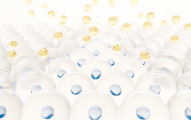 透明细胞与生物技术和美容概念，3d渲染。图片下载