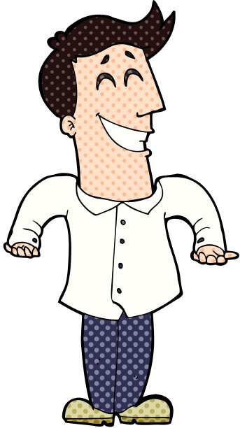 卡通人物耸肩图片下载