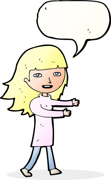 卡通快乐女孩说话泡沫图片下载