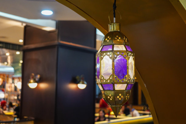 阿拉伯灯笼斋月庆典，伊斯兰装饰图片下载