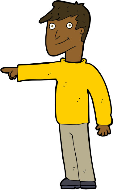 卡通人物指指点点图片下载