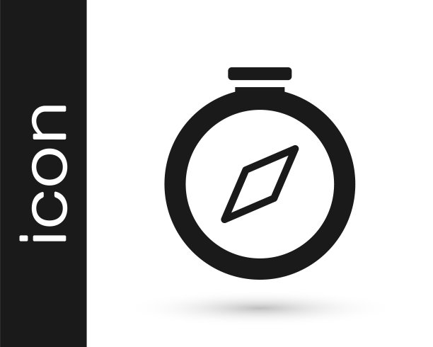 黑色指南针图标孤立在白色背景上。迎风玫瑰导航符号。风玫瑰标志。向量图片下载