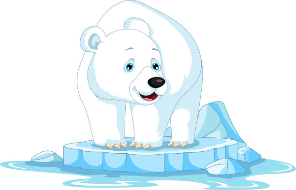 可爱的北极熊卡通造型图片下载