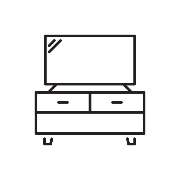 电视家具柜线图标图片下载