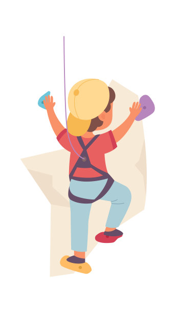 男孩爬岩石图片下载