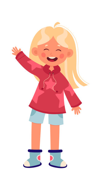 挥手的女孩图片下载