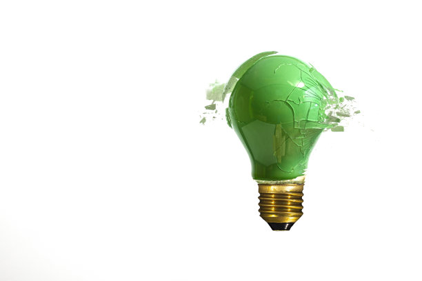 绿灯泡破裂图片下载