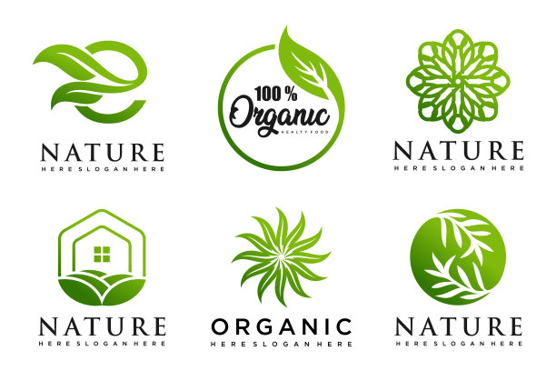 自然产品图标集标志设计矢量模板。图片下载