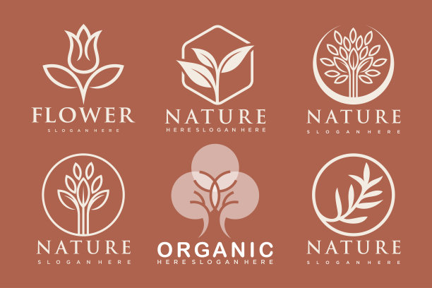 自然产品图标集标志设计矢量模板。图片下载