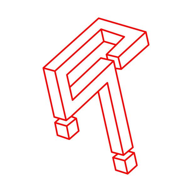 光学错觉。不可能的形状向量。标志。光学艺术品。几何图形。图片下载