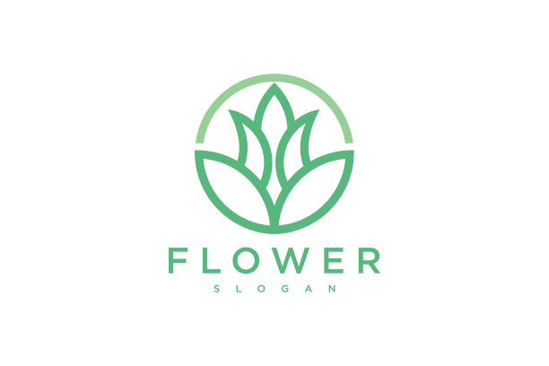 抽象花卉标志图标设计。图片下载