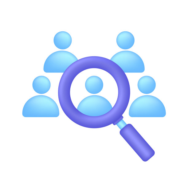 3D搜索职位空缺说明。员工搜索图标。空缺的候选人。工作研究和简历。图片下载