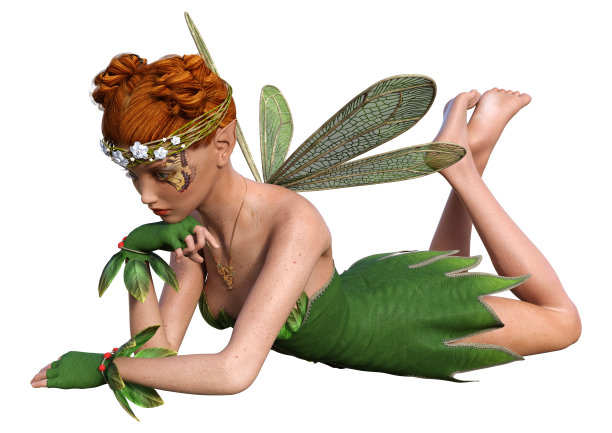 三维渲染白衣春仙图片下载