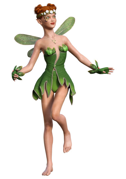 三维渲染白衣春仙图片下载