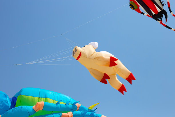 2023年2月27日“2023年芭堤雅国际沙滩风筝”五彩缤纷的风筝在天空中令人眼花缭乱。许多游客喜欢放风筝和仰望天空。芭堤雅海滩，春武里，泰国。图片下载