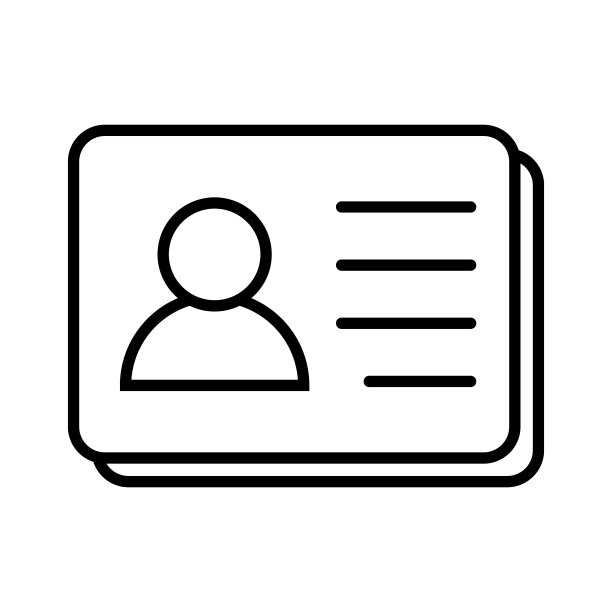 Id卡图标。身份证徽章图标。身份证，驾照图标。矢量插图。图片下载