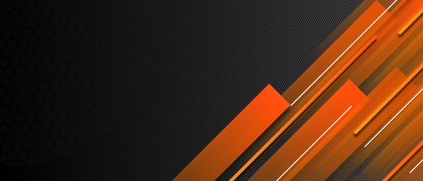 黑色背景上抽象的橙色线条用于演示设计图片下载