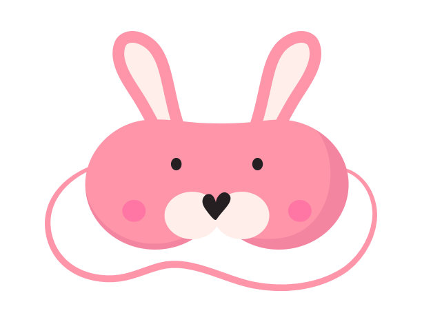 可爱的面具梦想向量。休息放松配件为夜间收藏。睡眼面具，动物脸和微笑。图片下载