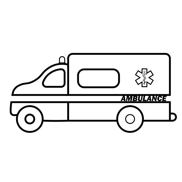 救护车、急救车或汽车。平板卡通医疗车汽车图片下载