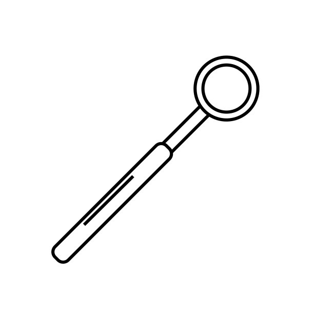 牙科镜治疗图标和手术牙科仪器说明图片下载