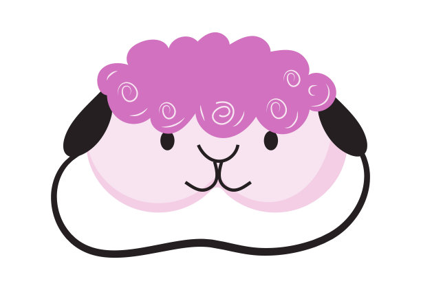 可爱的面具梦想向量。休息放松配件为夜间收藏。睡眼面具，动物脸和微笑。图片下载