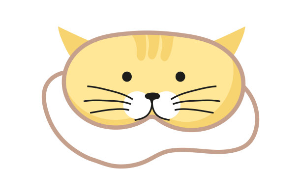 可爱的面具梦想向量。休息放松配件为夜间收藏。睡眼面具，动物脸和微笑。图片下载