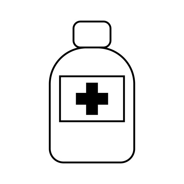 药片，药瓶，简单的平面插图图片下载