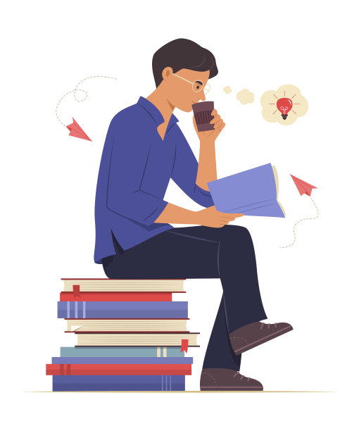 男人读书和思考好主意图片下载