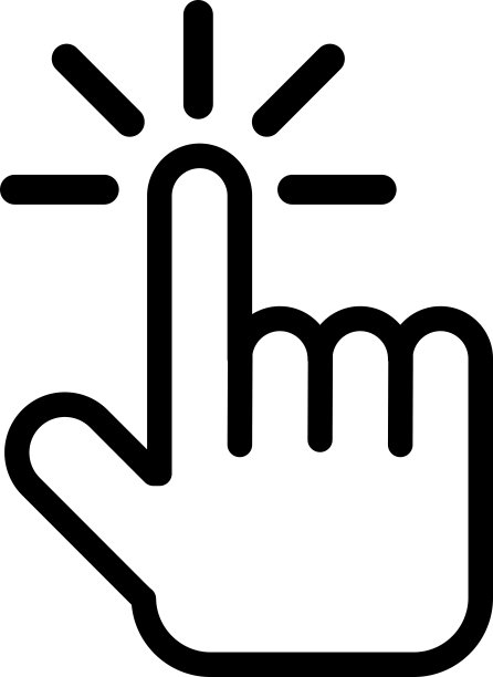 点击这里的按钮手矢量图标图片下载