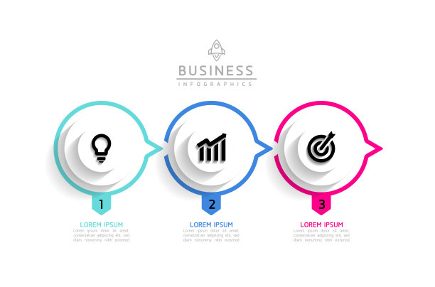 向量业务演示连接步骤信息图表模板图片下载