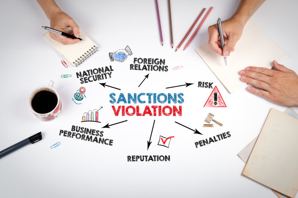 制裁违反概念。在办公室白色桌子旁的会议图片下载