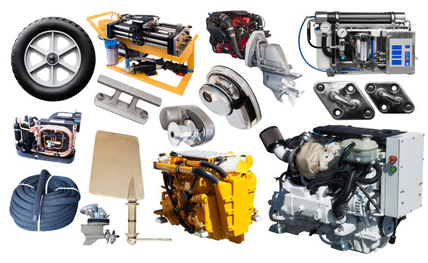 一套游艇部件孤立在白色图片下载