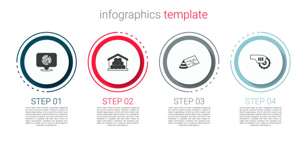 设置原木，横梁和电动圆锯。业务信息图模板。向量图片下载