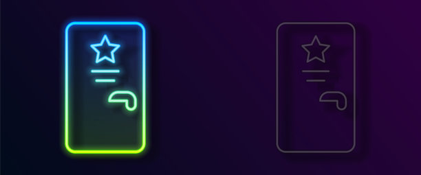 发光的霓虹灯线后台图标隔离在黑色背景。有星座的门。为名人打扮。向量图片下载